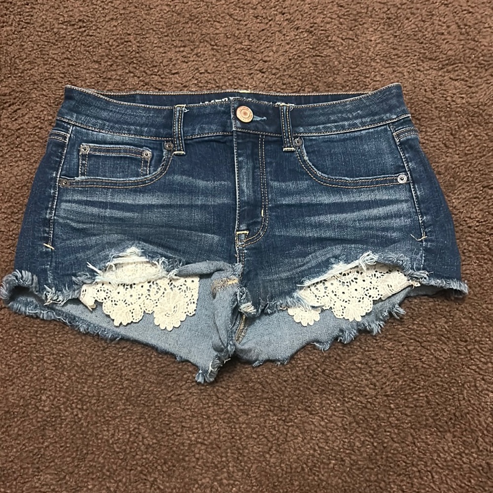 American Eagle Super Stretch Shorts with Lace Pockets